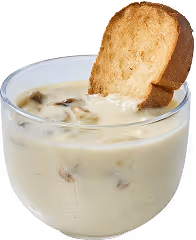a cup of mushroom soup