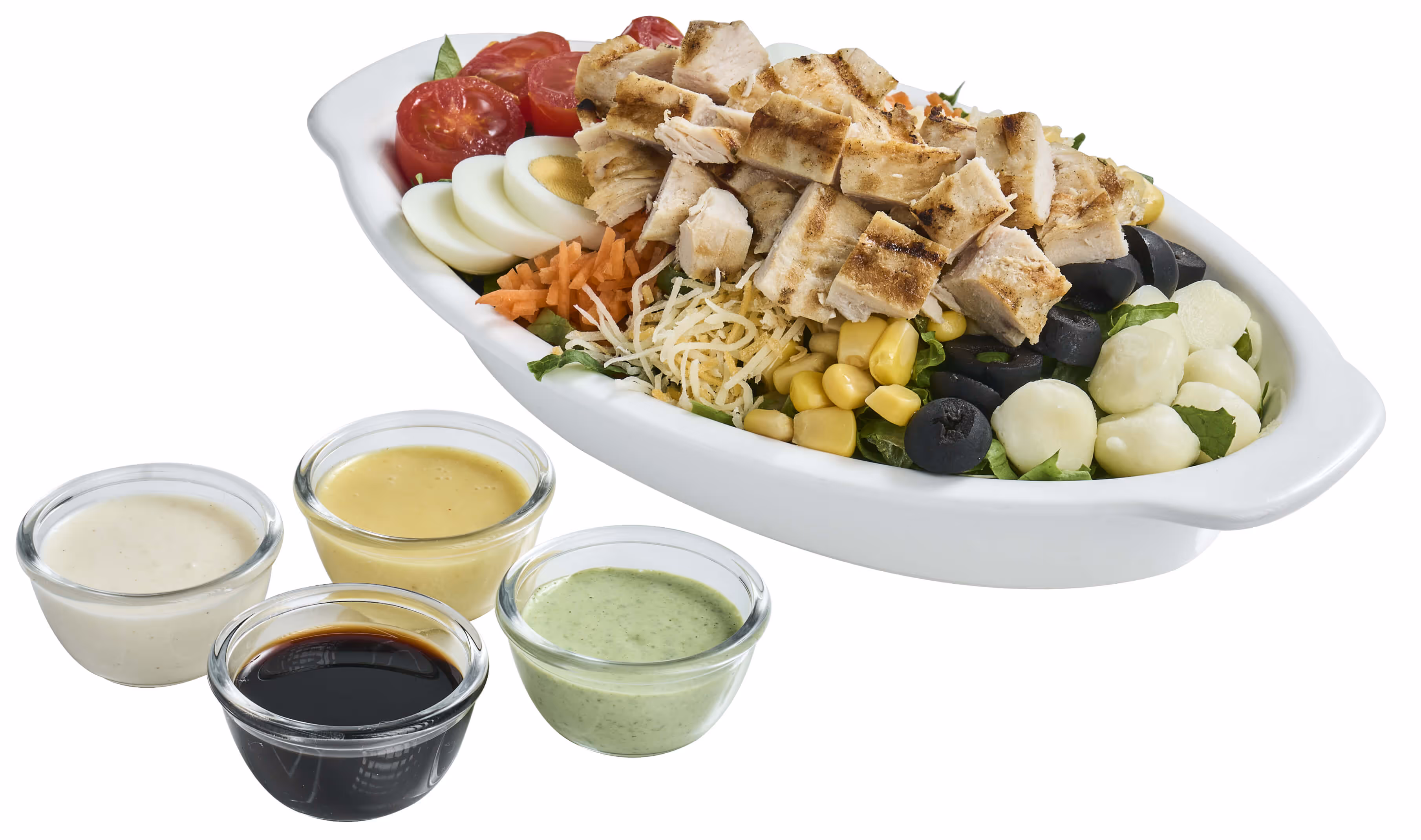 그릴치킨 샐러드 사진입니다. 맛있는 재료들이 보입니다. 